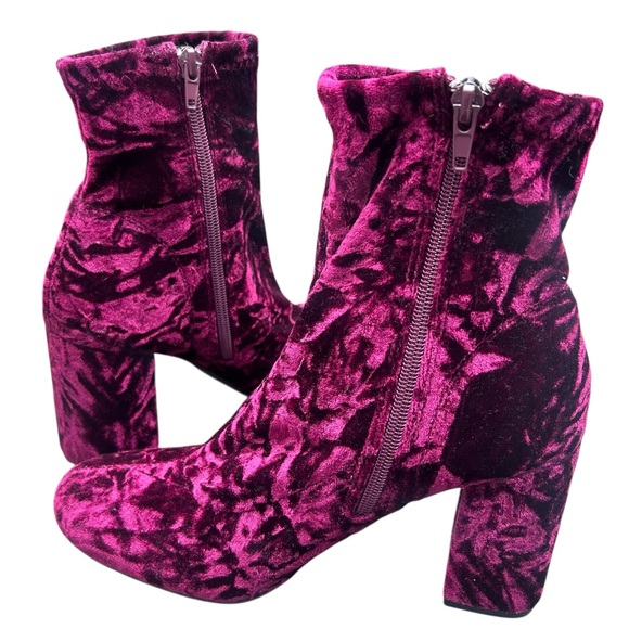 MIA Velvet Burnout Boots 8 Burgundy Whimsigoth Gothic Vamp Witchy Boho - Picture 4 of 15